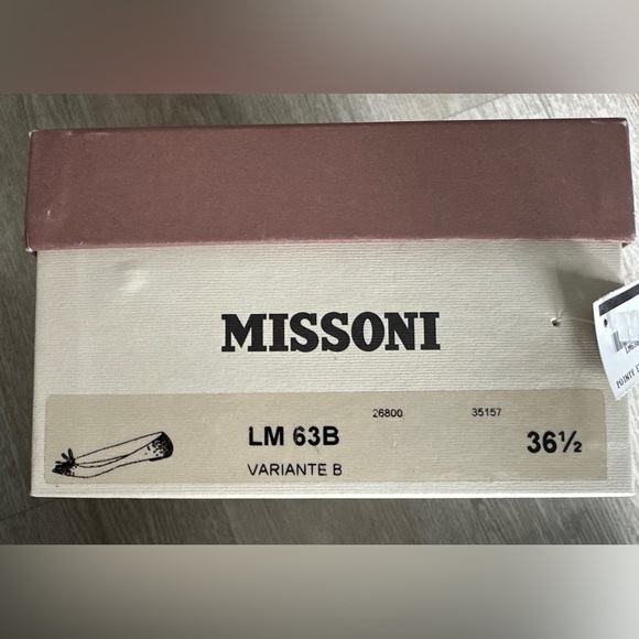 Missoni Silk Printed w Calskin Leather  Ballet Flats - Picture 10 of 11